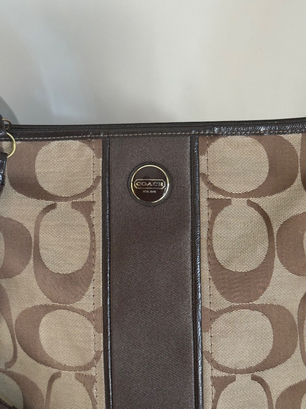 Coach Signature Stripe Duffle Bag. - Picture 2 of 7